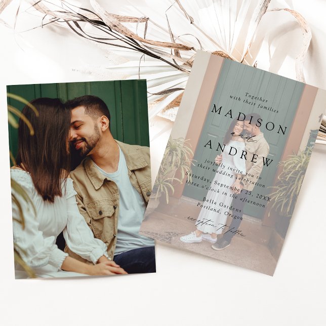 Invitación Moderno y elegante Boda de fotografías de Black Sc (Subido por el creador)