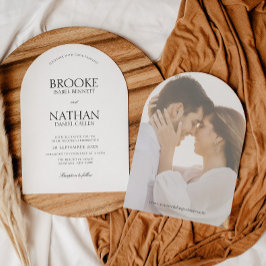 Invitación Moderno y elegante Boda de fotografías en blanco y