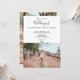 Invitación Moderno y elegante Boda de fotos en monograma rúst