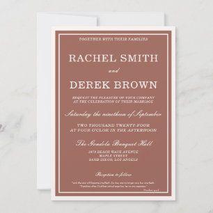 Invitación Moderno y elegante Boda de guiones de marfil rosad