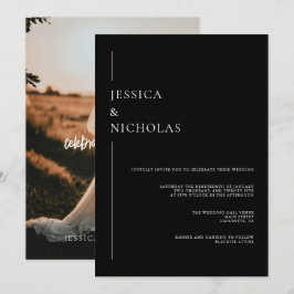 Invitación Moderno y elegante Boda de guiones fotográficos cl