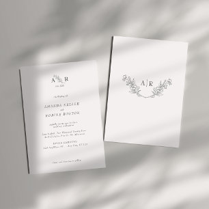 Invitación Moderno y elegante Boda de Iniciales