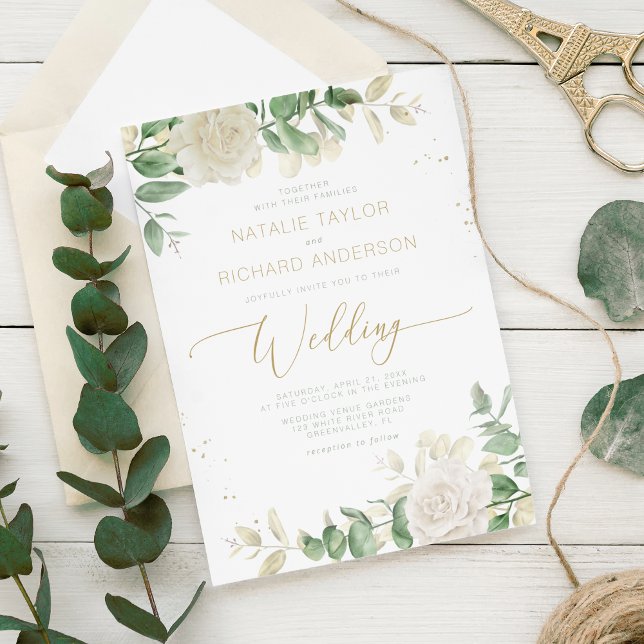 Invitación Moderno y elegante Boda de la vegetación (Subido por el creador)