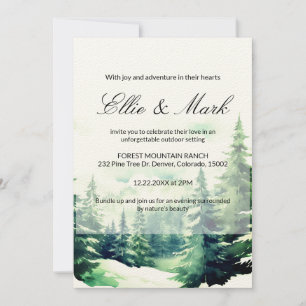 Invitación Moderno y elegante Boda de las Montañas Verdes Min