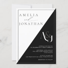 Invitación Moderno y elegante Boda de Monograma