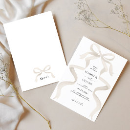 Invitación Moderno y elegante Boda de Monograma de Marfil Bei