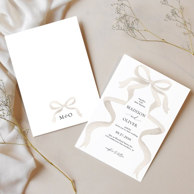 Invitación Moderno y elegante Boda de Monograma de Marfil Bei (Subido por el creador)