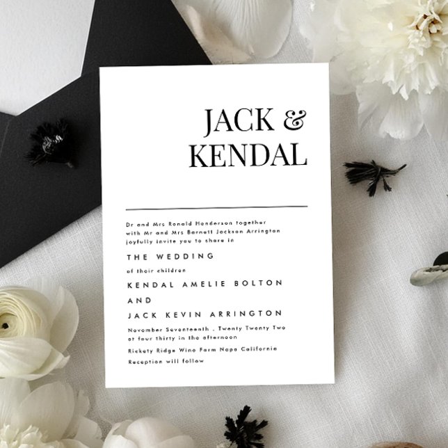 Invitación Moderno y elegante | Boda de nombres modificables (Subido por el creador)