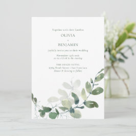 Invitación Moderno y elegante Boda del Eucalipto Verde Botáni