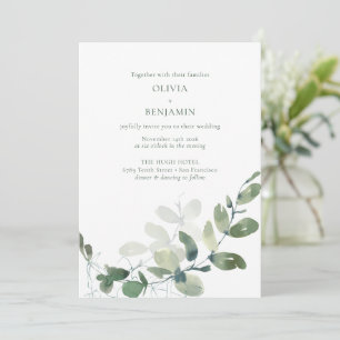 Invitación Moderno y elegante Boda del Eucalipto Verde Botáni
