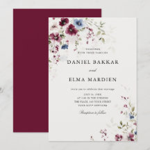 Moderno y elegante Boda floral de Borgoña