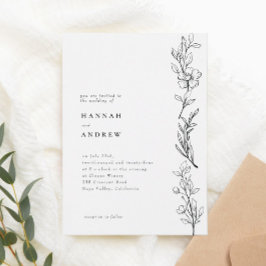 Invitación Moderno y elegante Boda floral de flores silvestre