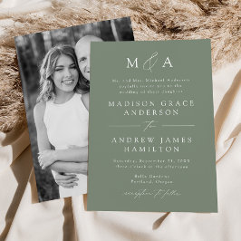 Invitación Moderno y elegante Boda fotográfico de monograma v