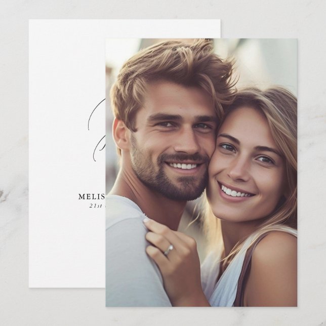 Invitación Moderno y elegante Boda fotográfico monograma (Anverso / Reverso)