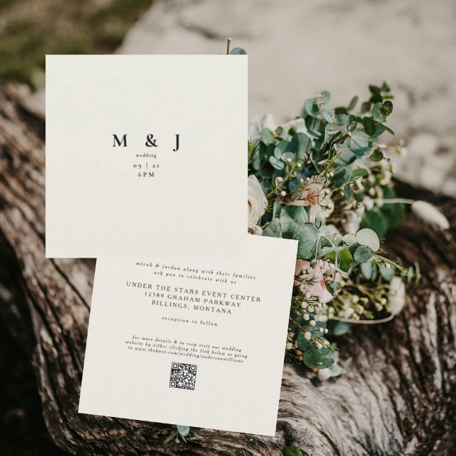 Invitación Moderno y elegante Boda II de la Plaza Beige (Subido por el creador)