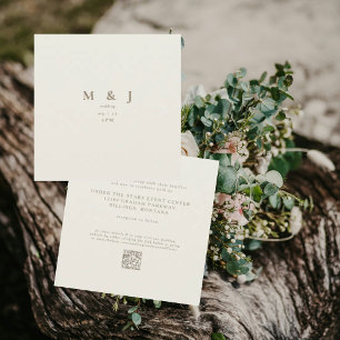 Invitación Moderno y elegante Boda III de la Plaza Beige