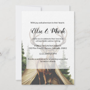 Invitación Moderno y elegante Boda Minimalista de ciervos de 