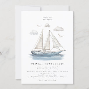 Invitación Moderno y elegante Boda náutico