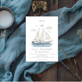 Invitación Moderno y elegante Boda náutico
