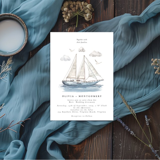 Invitación Moderno y elegante Boda náutico (Subido por el creador)