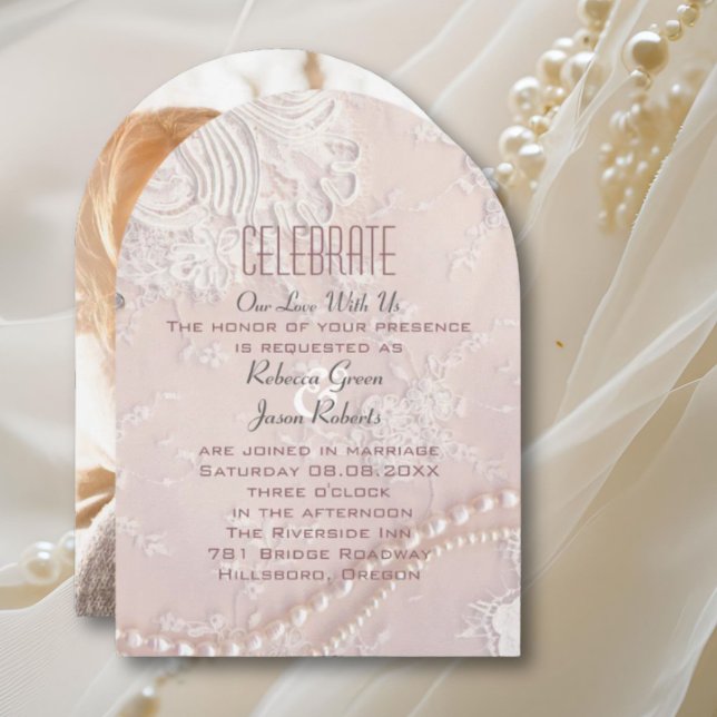 Invitación Moderno y elegante boda Rubor Dusty Pink (Modern Elegant Lace Blush Dusty Pink wedding Invitation)