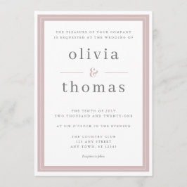 Invitación Moderno y elegante Boda Rubor sencillo de borde ro