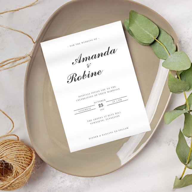 Invitación Moderno y elegante Boda simple (Subido por el creador)