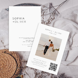 Invitación Moderno y elegante Boda todo en uno de color gris 