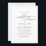 Invitación Moderno y elegante Boda verde todo en uno<br><div class="desc">Esta elegante Invitación a la Boda presenta un extenso guión de caligrafía de texto combinado con un elegante tipo de letra serif y sans modernos en negro,  y el dorso verde salvia congelado con un patrón de arte de línea floral y un monograma de personalizable. Elementos coincidentes disponibles.</div>