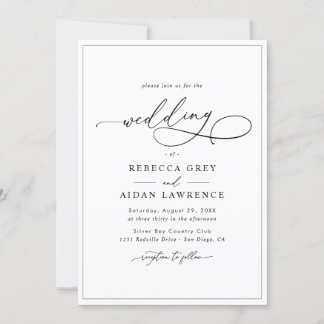 Invitación Moderno y elegante Boda verde todo en uno