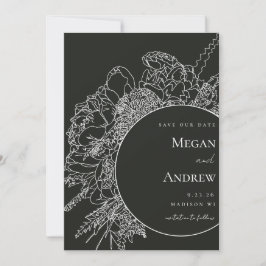 Invitación Moderno y elegante Boquete floral Guardar la fecha
