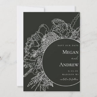 Invitación Moderno y elegante Boquete floral Guardar la fecha