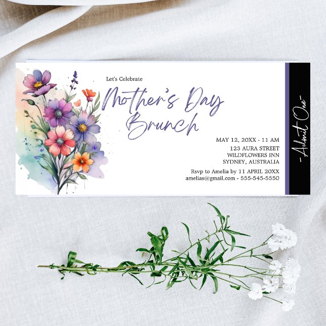 Invitación Moderno y elegante brunch floral único del día de  (Subido por el creador)
