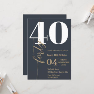 Invitación Moderno y elegante caligrafía CUARENTA CUARENTA 40