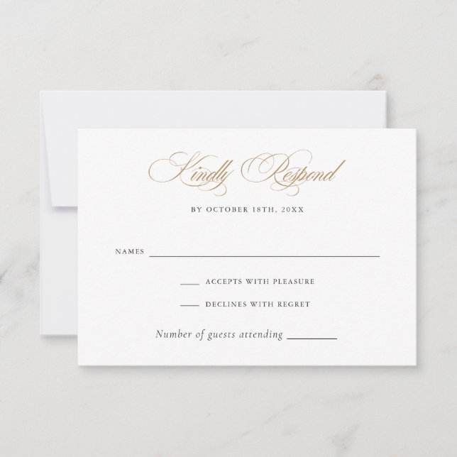 Invitación Moderno y elegante caligrafía Script Wedding RSVP (Anverso)