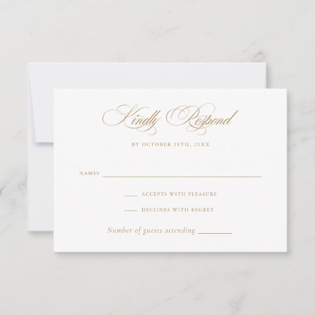 Invitación Moderno y elegante caligrafía Script Wedding RSVP (Anverso)