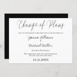 Invitación Moderno y elegante cambio de planes Boda