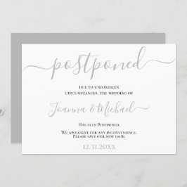 Invitación Moderno y elegante cambio de planes pospuso Boda