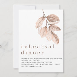 Invitación Moderno y elegante cena de Rubor Leaf