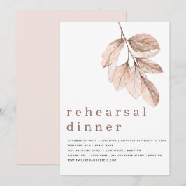 Invitación Moderno y elegante cena de Rubor Leaf