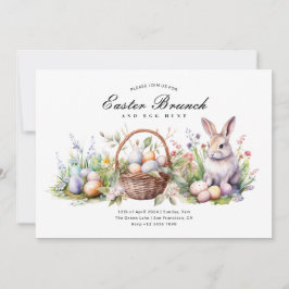 Invitación Moderno y elegante conejito Brunch de Pascua y caz