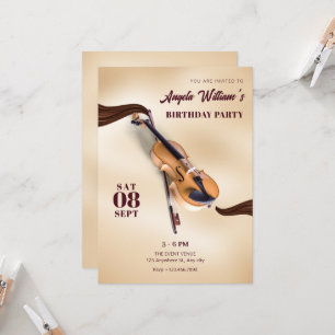 Invitación Moderno y elegante cumpleaños del violín del Instr