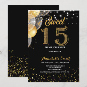Invitación Moderno y elegante dulce 15