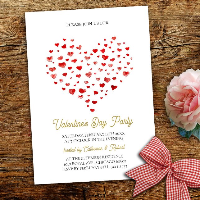 Invitación Moderno y elegante El día de San Valentín Fiesta C (Subido por el creador)