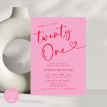 Invitación Moderno y elegante Fiesta de cumpleaños 21 de colo<br><div class="desc">Celebra con estilo nuestra elegante y moderna invitación a la fiesta de cumpleaños 21. Con una combinación audaz de tonos rosas y rojos, esta invitación a la moda marca el tono perfecto para una celebración sofisticada y divertida. La elegante tipografía y los elegantes acentos hacen que sea una forma atractiva...</div>