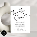 Invitación Moderno y elegante Fiesta de cumpleaños número 21<br><div class="desc">Celebra con estilo nuestra moderna y elegante invitación a la fiesta de cumpleaños 21! Con un diseño elegante con tipografía audaz y acentos sofisticados, esta invitación captura perfectamente la emoción de alcanzar un hito tan importante. Ya sea que esté planeando una moda o una celebración llena de diversión, esta invitación...</div>