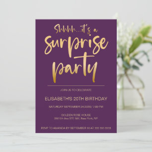 Invitación Moderno y elegante fiesta de cumpleaños sorpresa d