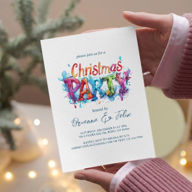 Invitación Moderno y elegante Fiesta de Navidades de graffiti (Subido por el creador)