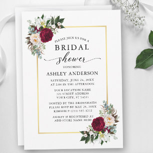 Invitación Moderno y elegante floral de acuarela para ducha d