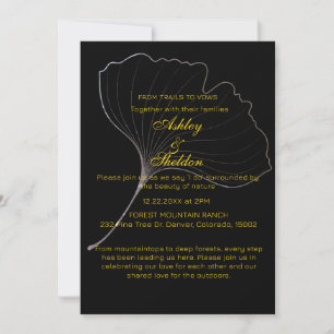 Invitación Moderno y elegante floral minimalista Boda de oro